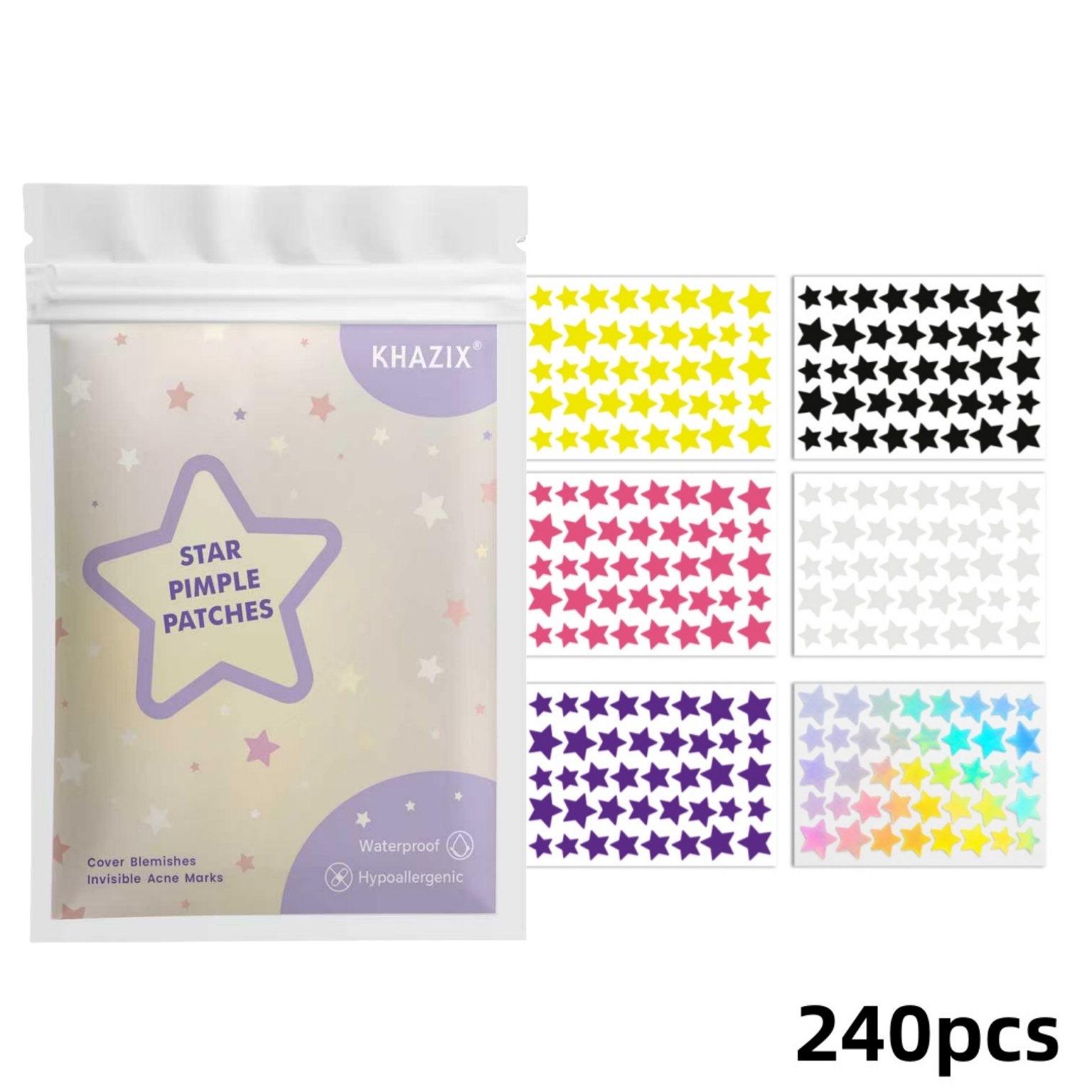Hydrocolloid Acne Patch - 240pcs Star Pimple Patches Untuk Wajah