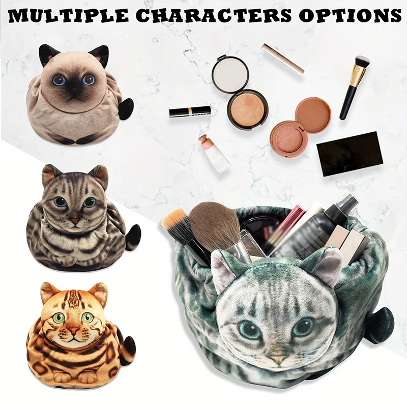 Skincare Animate - Tas Penyimpanan Kosmetik Berbentuk Kucing, Kantong
