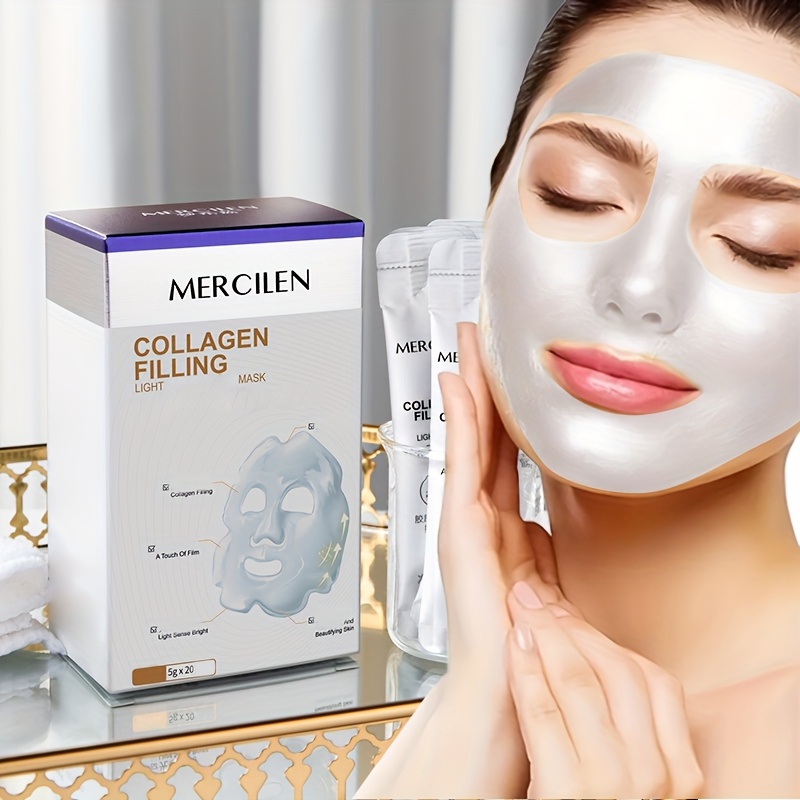 Bentonite Clay Mask - 20pcs Mercilen Masker Wajah Kolagen Pengelupas