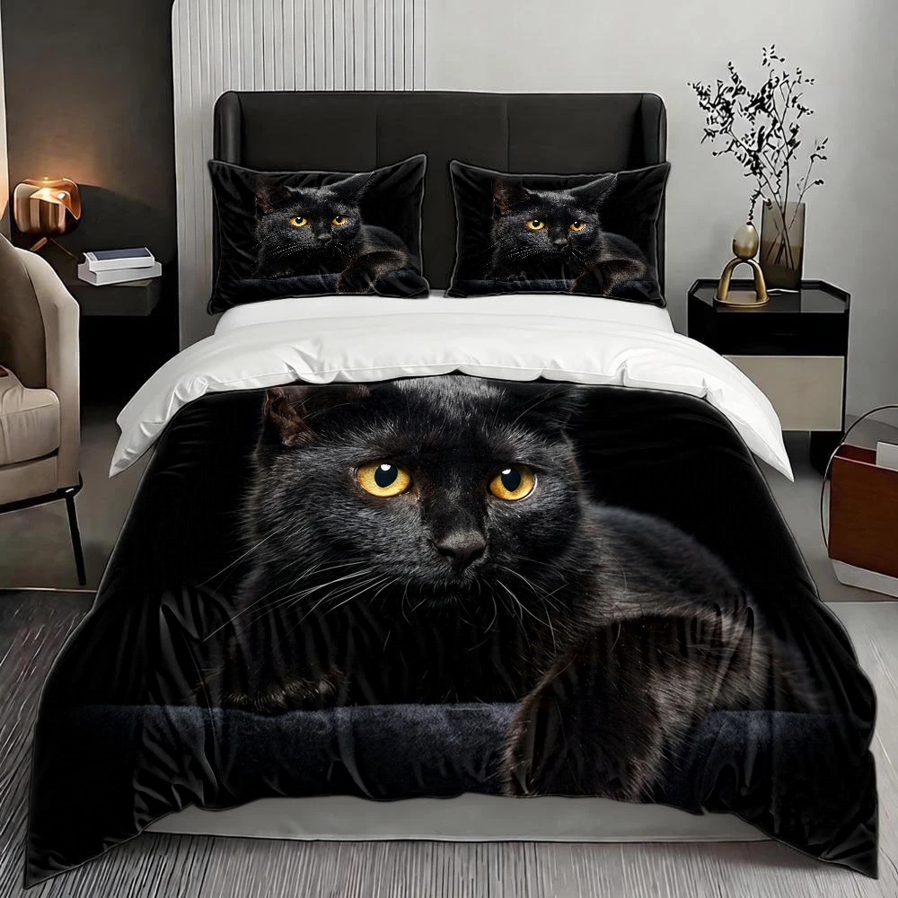 Set Sprei Motif Kucing Hitam M - Skincare Animate ulasan dan harga