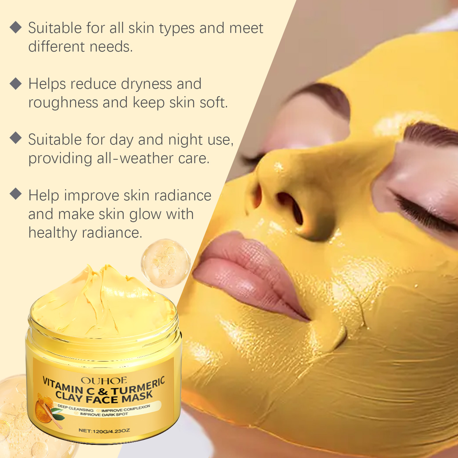 Masker Wajah Kunyit Vitamin C  - Bentonite Clay Mask ulasan dan harga