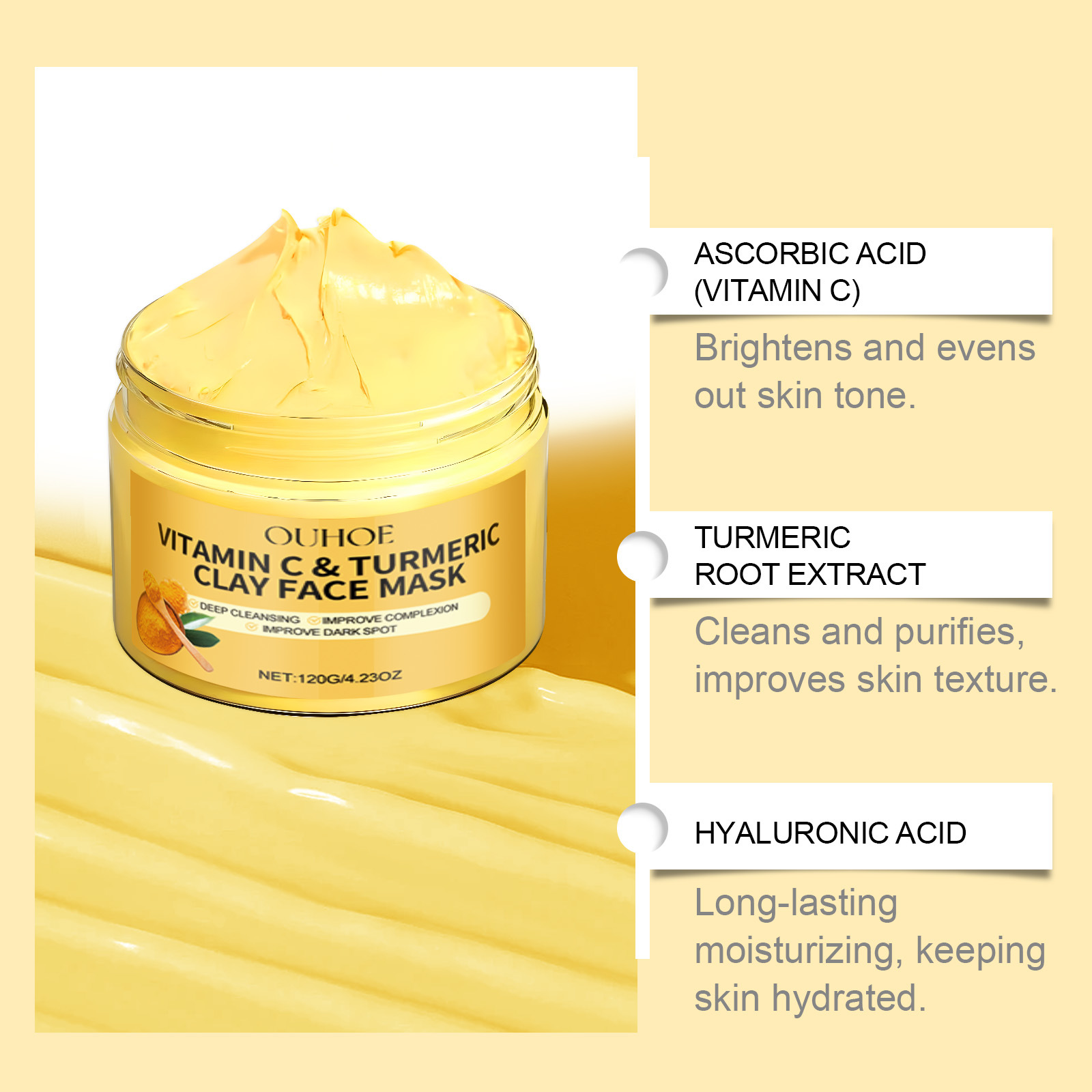 Masker Wajah Kunyit Vitamin C  - Bentonite Clay Mask ulasan dan harga