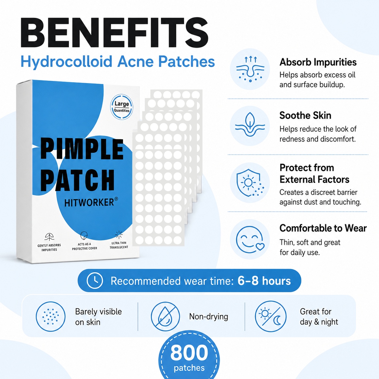 800Pcs Plester Jerawat Hidroko - Hydrocolloid Acne Patch ulasan dan harga